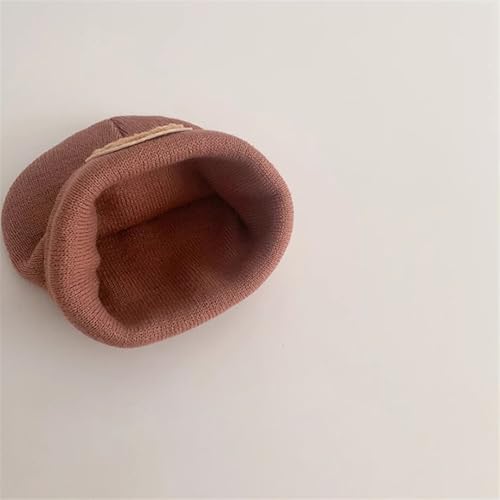 Korean Cartoon Bear Baby Hat Soft Knitted Bonnet Caps for Kids Warm Headgear Solid Color for Autumn and Winter Warmth4