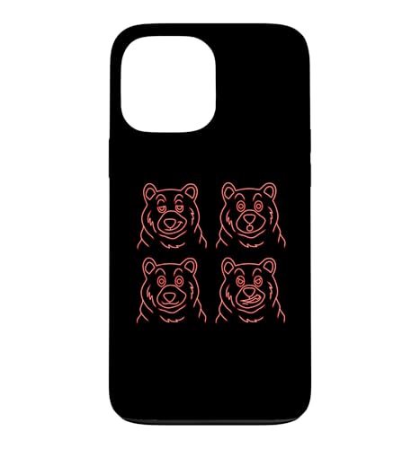 �ʔ����N�}�̊� - 4�C�̃N�}�̊�̃A�E�g���C���O���t�B�b�N �X�}�z�P�[�X iPhone 13 Pro Max �p
