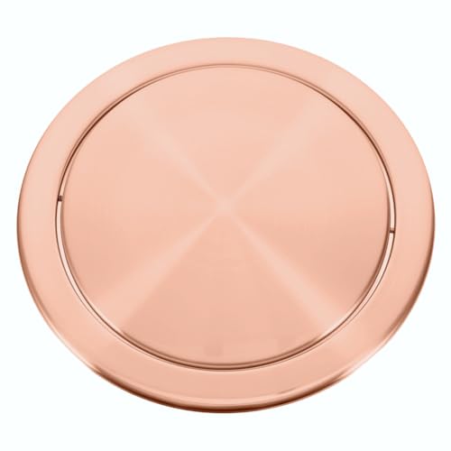 Couvercle de poubelle en acier or rose, design moderne encastré et pivotant