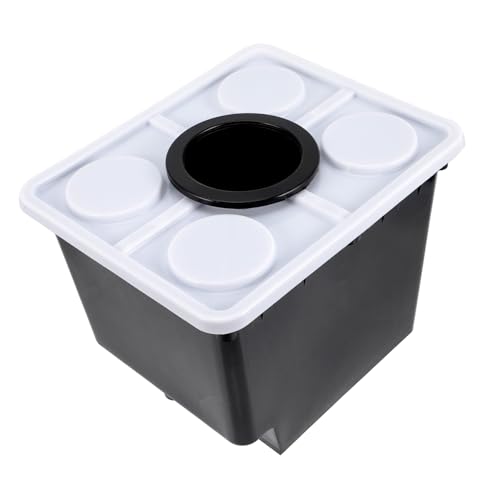 HIAKDOFT Soilless Cultivation Hydroponic Basket Lid Black Plastic Planter for Greenhouse Vegetable and Fruit Growing Garden Supplies