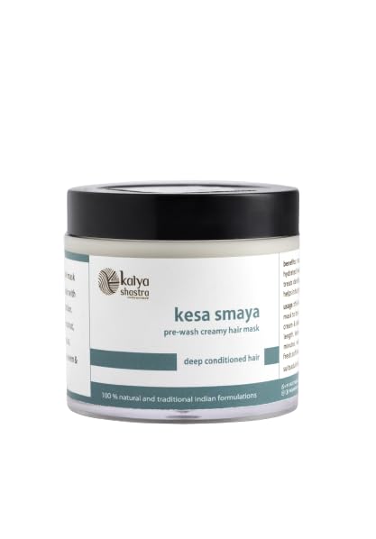Kesa Smaya Pre-wash Creamy Hair Mask with Natural Herbs for Deep Conditioned Hair - 100gm, Brownish Black Color-image-30