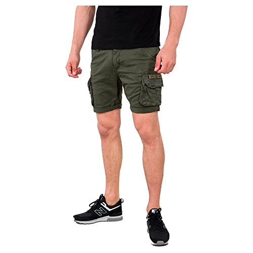 Alpha Industries Pantaloncini Crew Short Uomo, Dark Olive, 32