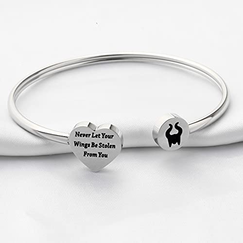 TGBJE Witch Bangle Gift Never Let Your Wings Be Stole from You Witch Fan Gift Villains The Evil Queen Gifts Witch Jewelry2