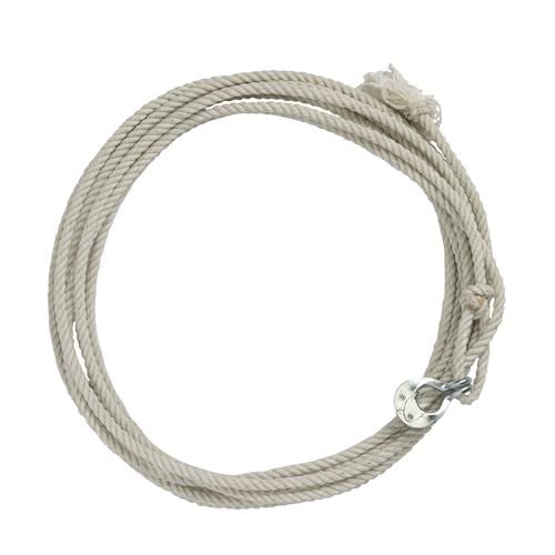 Weaver Equine Waxed and Nylon Ranch Rope Lightweight Cowboy Lasso Rope for Cattle Handling with Quick Release Honda Natural Costume Prop for Rodeo 7/16 x 30