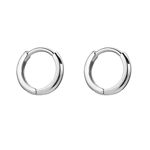 Minimalist Tiny Small Hoop Earrings for Women Girls 925 Sterling Silver Gold Plated Polished Mini Huggie Hoops Cartilage Cuff Helix Thin Wrap Hypoallergenic Simple Jewelry (20g/6mm Silver)