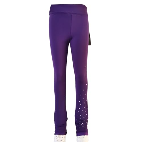 JoyCan Calça de patinação, roupa de treino respirável para patinação artística e dança no gelo, Roxa