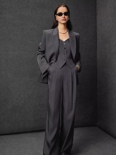 Women Business Suit Set 3 Piece Notch Lapel Lady Suite Single Breasted Office Work Wear Blazer Vest Pants4