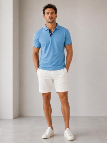 Image of Lux Cozi Men's T-Shirt with Chest Pocket | Polo T-Shirt for Man | Plain Casual Stylish | Half Sleeve| Cotton Blend Collar Polo T-Shirts for Men