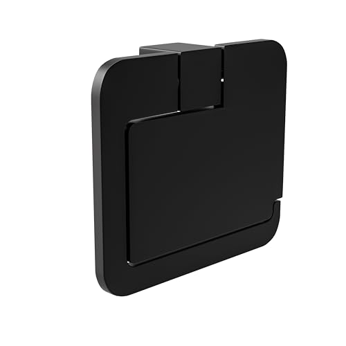 Amig - Portarrollos de baño para Papel higiénico con Tapa Mod. OMA-6 | Soporte Rollo de WC con Tornillos incluidos | 134 x 118 x 30 mm | Zamak | Negro Mate