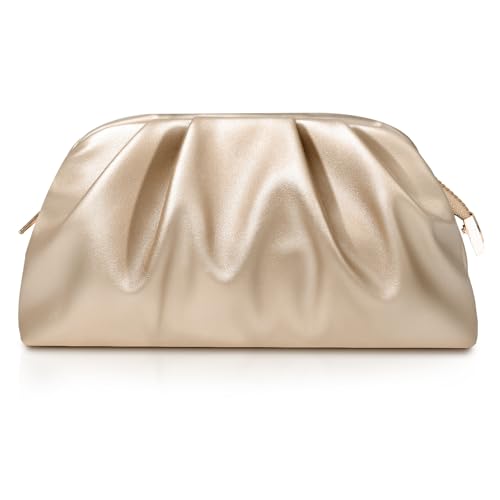 lovyoCoCo Clutch Purse for Women Soft Pleated PU Wedding Clutch, Elegant Evening Bag for Galas, Proms,Cocktail Parties