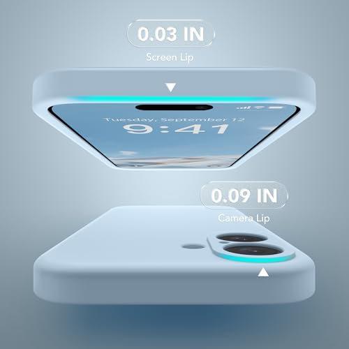Image of Magnetic for iPhone 16 Plus Case, Compatible with MagSafe, [Full Camera Protection][Screen Protector] Silicone Shockproof Protective Phone Case for iPhone 16 Plus 6.7 inch, Light Blue