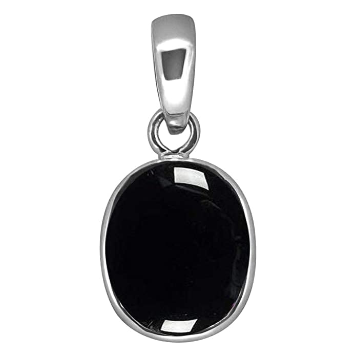 Pendentif Hakik de qualité AAA+ en agate noire véritable de 11 carats