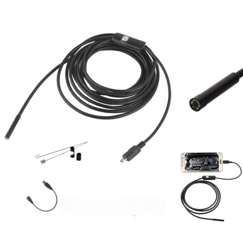 NAMOARLY 2m 7mm Waterproof Pc/Phone Inspection Camera Built-in Led Light Ip67 for Underwater Gaps Holes