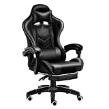 Silla Escritorio Gamer Soporte Lumbar con reposapiés Negro