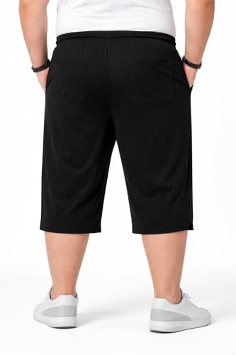 Image of Men's Plus Size Capri Pants | 3 /4 Cotton Shorts for Men | Comfortable Loose Fit | Big Size | Casual Summer Wear
