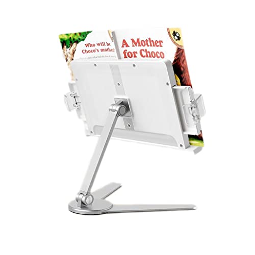 Estante de lectura electrónico regulable, soporte de metal multifuncional para libro y tableta 2