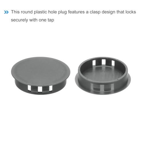Image of MECCANIXITY 64PCS 38mm(1 1 /2 inch) Dark Grey Plastic Hole Plugs, Flush Type Panel Hole Plugs Insert End Caps for Locking Hole Tubes Furniture Cabinet