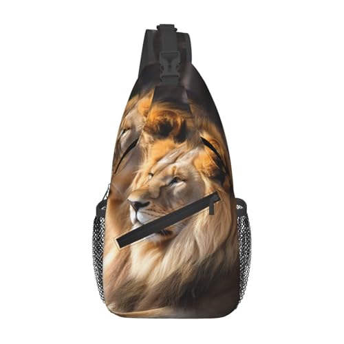 Bolso cruzado Two Lions para hombre y mujer negro miniatura 1