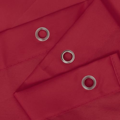 Image of N&Y HOME Fabric Shower Curtain or Liner with Magnets, Red | Hotel Quality, Machine Washable, Water Repellent, Standard Size