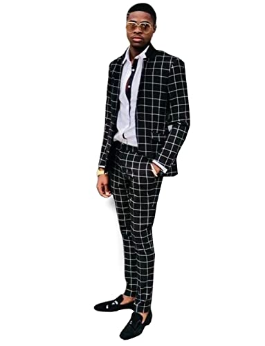 Costume à carreaux 2 pièces homme fini les vêtements inconfortables en soirée formelle