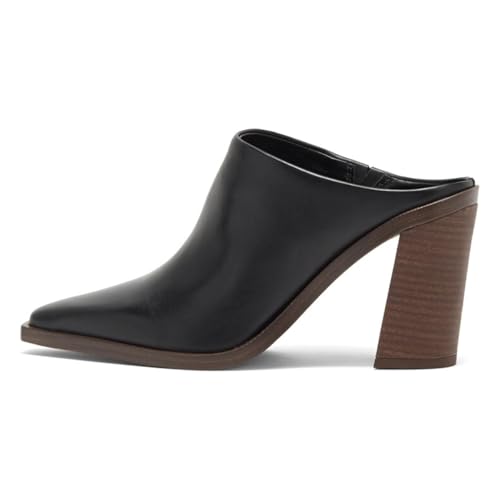 FOWT Women Pointed Toe Slip On Mules Stacked Block High Heel Sandal Comfortable Daily Party Nightclub Proms Shoes Size 4-16 US2