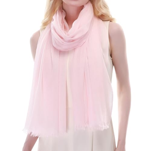 RIIQIICHY Bufanda Mujer Rosa Pañuelos Cuello Fular Foulard con Flecos Chal Fiesta Estolas para Bodas Pashmina