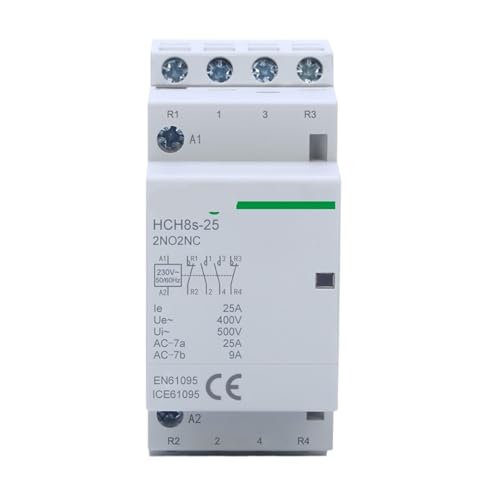 Contacteur CC HCH8s-25 4P 25A 2NO2NC pour rail DIN domestique 24V