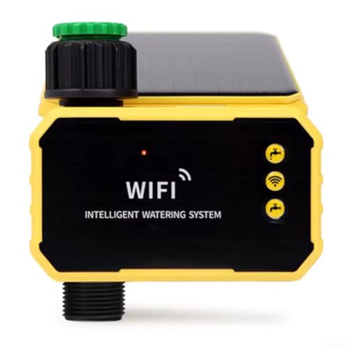 Wifi Water Timer, WIFI controllo intelligente giardino balcone orto regolatore di irrigazione 360 ° rotante solare temporizzato dispositivo di irrigazione per giardino, terrazze, serre, fontane (1