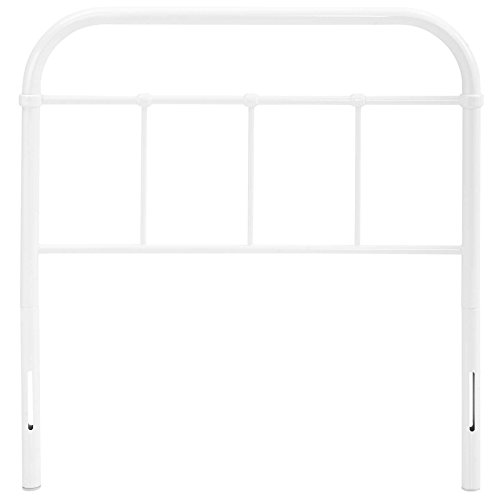 Image of Modway Serena Rustic Farmhouse Style Steel Metal Twin Headboard Size in White,