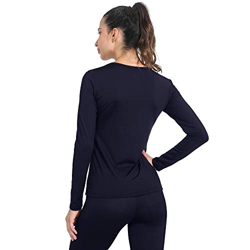 Hanes Women's Sport Cool Dri Performance Long Sleeve V-Neck Tee, Black Heather, X Large