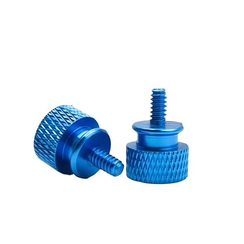 10個のカラフルなコンピュータケースつまみネジM3M4アルミ合金ステップ手締めDIYローレットハンド(10PCS Sky blue,M3X10 E13)