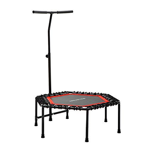 wonline 48" Exercise Trampoline Rebounder-Indoor Jump Fitness Bouncer with Adjustable Handle for Adults