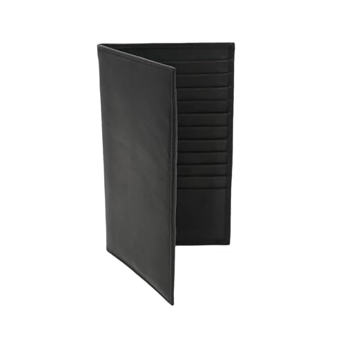 AG Wallets RFID Leather Slim Long Wallet for Men or Women, Holds up to 20 Cards, 1 ID and Cash (Black)