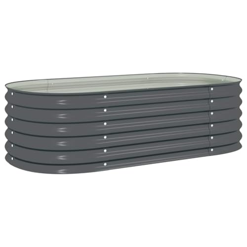 vidaXL Arriate Acero Galvanizado 160x80x44 Gris Macetero Plantador Sembrador