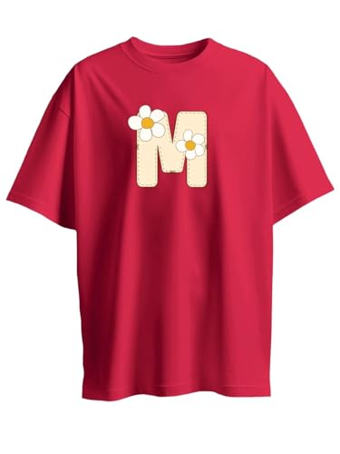 Image of Women's Pure Cotton Casual T-Shirt - Name Art Alphabet Graphic Tee | Unisex Fit (Regular & Oversized) | 180 /220 GSM | Half Sleeve, Round Neck | S-5XL | Black, Navy Blue, Red