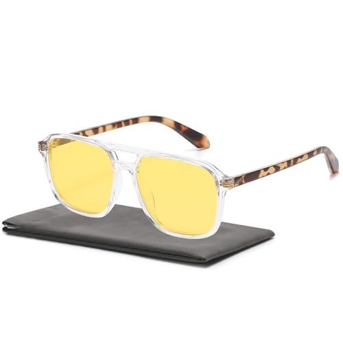 Image of Large Night Vision Glasses for Driving Women Men | Anti Glare Night Driving Glasses