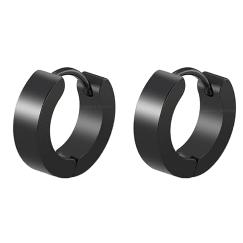 Image of Young & Forever Gift Stainless Steel Hoop Stud Earrings for Men and Boys