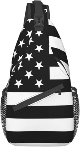 Mochila bandolera unisex negra para senderismo miniatura 1