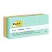 Post-it Notes, America's #1 Favorite Sticky Note, 1 3/8 in x 1 7/8 in, Marseille Collection, 12 Pads/Pack (653-AST)