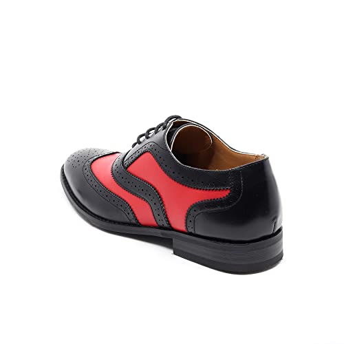 Metrocharm MC145 Men's Two Tone Perforated Wing Tip Lace Up Oxford Dress Shoes3