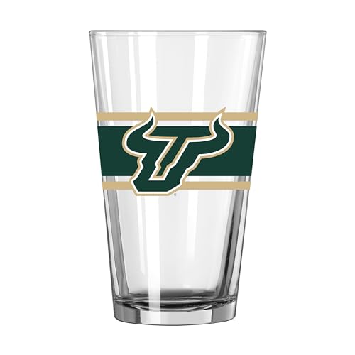 Image of Logo Brands NCAA 16 oz Pint Glass - Durable Glass With Bold Team Color- Chip-Resistant Rim Drinkware For Fans, Tailgates, Home Bars & Everyday Use