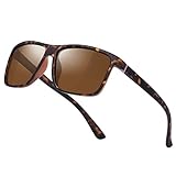  suoso Polarisiert Sonnenbrille Herren Damen Unisex Schwarz Retro Ultraleicht Rahmen UV400 Shutz Sonnenbrillen Polarisierte Klassische Brille für Fahren Geschäftsreise Reise Schwarz（Teefarbe）
