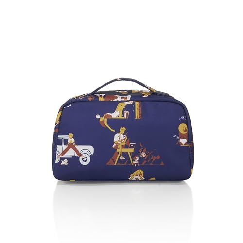 Image of American Tourister x Love Child by Masaba Polyester Travel Kit /Multipurpose Toiletry & Cosmetic Bag /Water-Resistant Organizer Pouch /Stylish & Lightweight for Men & Women- Navy Blue