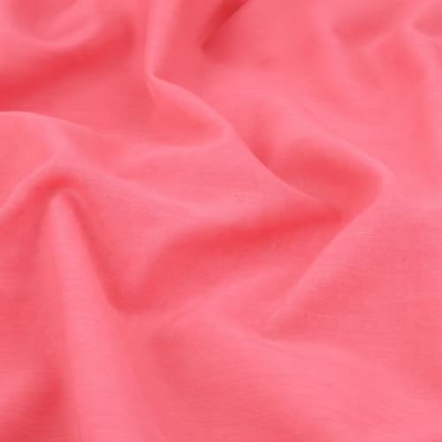 Image of Soimoi Pink Solid 60 * 60's Cotton Cambric Fabric by 2 Yards, 56 Inch Wide Light Weight Material Suitable for Kurtis, Blouses, Kids Clothing, Tunics, Dresses and Summer Apparel