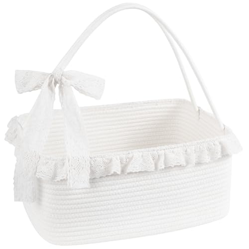 OIAHOMY Gift Basket with Long Handles, Large Woven Baskets for