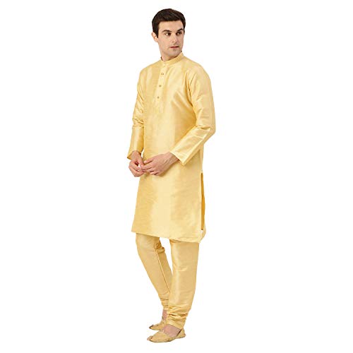 Image of Sojanya (Since 1958 Men'S Silk Blend Kurta Pyjama & Nehru Jacket Combo