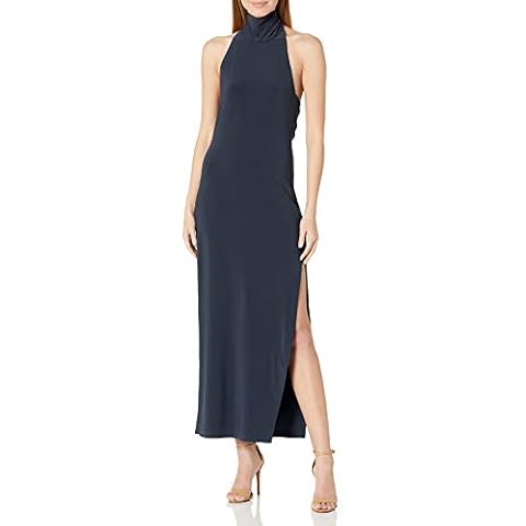 Norma Kamali Women's Halter Gown with Side Slit Cover