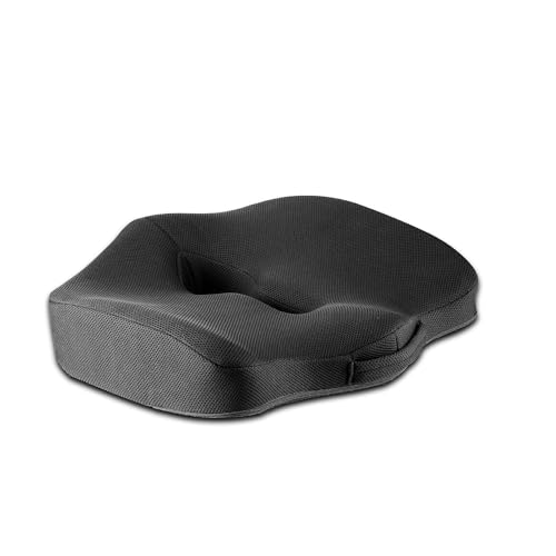 Image of Araami Orthopedic Memory Foam Coccyx Seat Cushion for Tailbone, Sciatica, Lower Back Pain Relief-Ergonomic Cushion for Office /Home Chair & Wheelchair Piles seat(17.5 X 16 X 3.5)