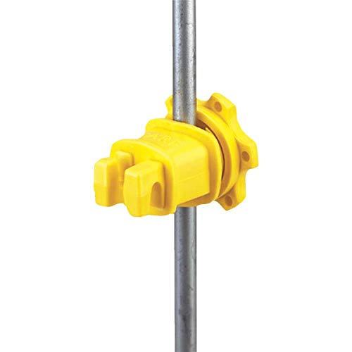 Dare productos western-rp-25 eléctrica aislador de valla, Occidental, redonda y fibra de vidrio T-post, screw-tight, amarillo, 25-PK.