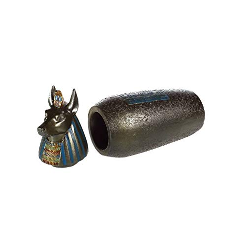 4 canopes égyptiens lachineuse : statuettes décoratives de 21 cm coloris bronze doré